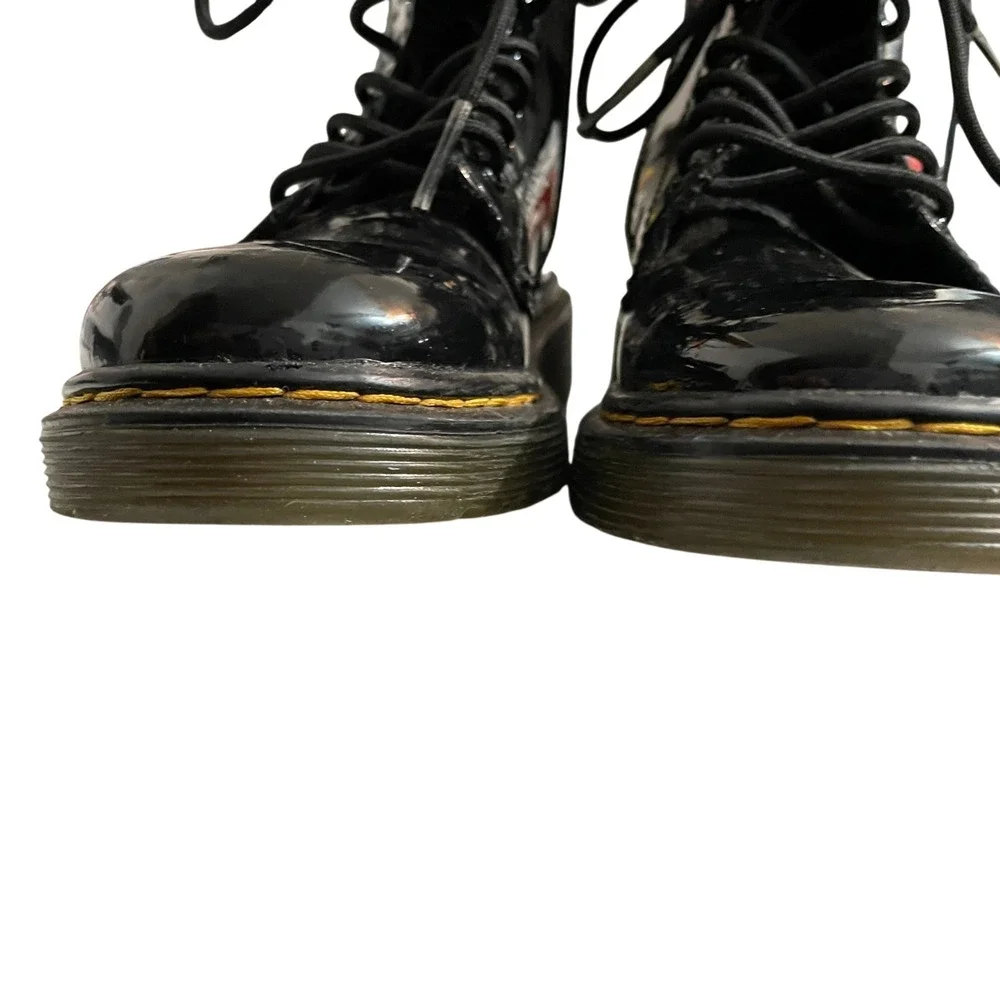 Doc Martens 12  Patent Leather Coated For Shine Inner Ankle Zip 1460J